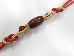 未使用品　帯留め・正絹撚り房手組帯締めセット
